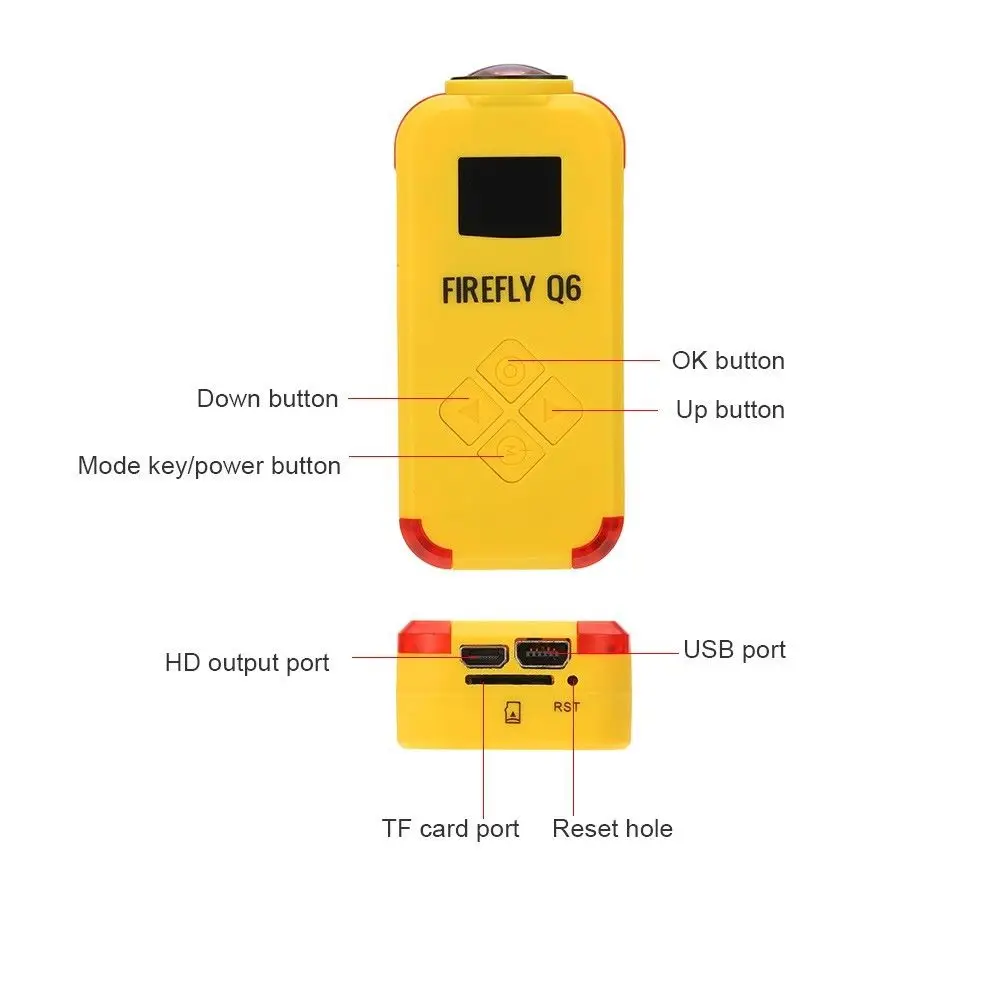 

Firefly Q6 4K HD FPV Aerial Camcorder 120 Wide Angle Camera for ZMR250 QAV250 GoolRC 210 QAV180 RC Racing Drone
