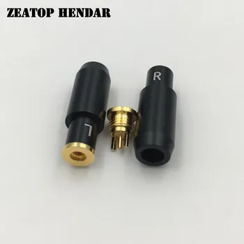 

5Pair Earphone MMCX DIY Female Pin Socket with Black Shell Plug for Shure ED5 SE535 Straight Shape DIY Connector Gold Plated