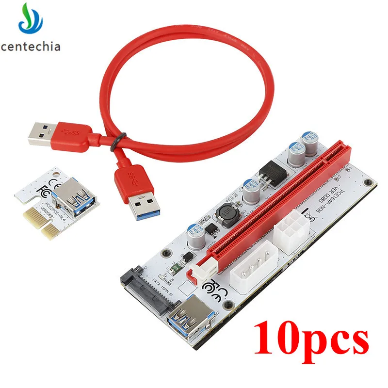 Переходная карта 008S PCI E Express 1x до 16x USB 3 0 кабель передачи данных SATA к 4Pin IDE Molex