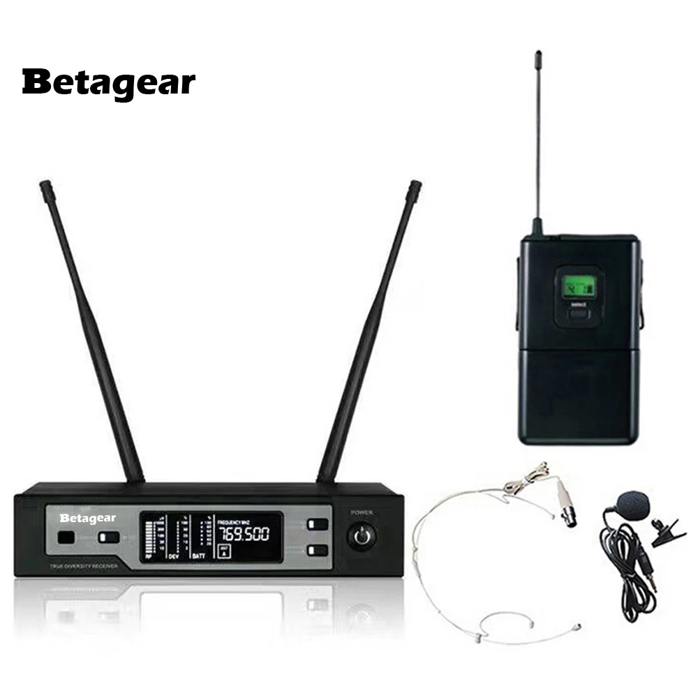 

Betagear True diversity skm9100 headset mic + lavalier stage microphone professional stage microfon bodypack receiver rack mount