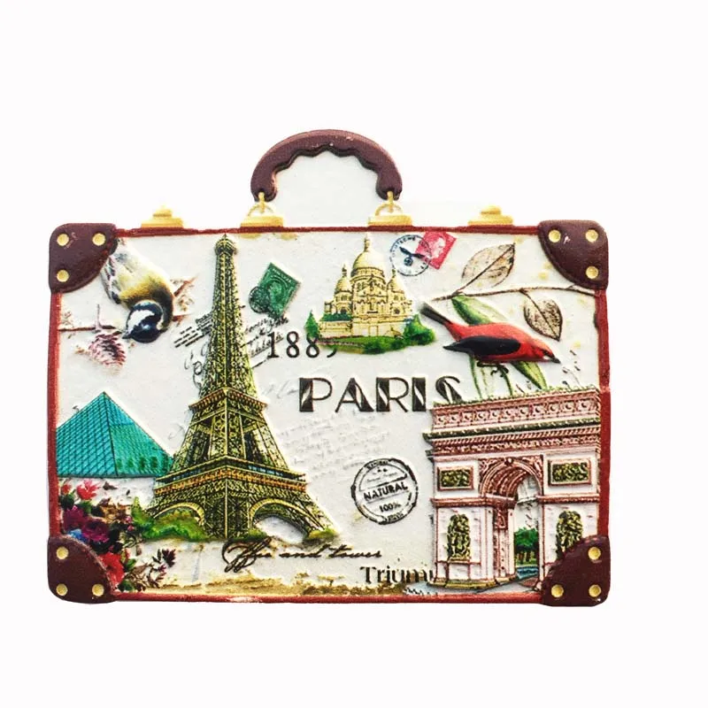 BABELEMI Creative France Paris Landmarks Fridge Magnets Tourist Souvenirs 3D Cute Suitcases Refrigerators Magnet Gift Home Decor | Дом и сад