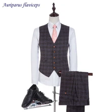 Auriparus flaviceps Высокое качество шерсть костюмы жилет индивидуальный заказ для мужчин's английские костюмы жилет и брюки для мужчин 2 шт