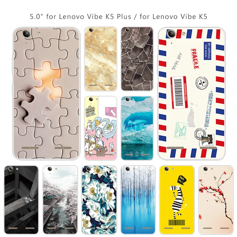 5.0&quot for Lenovo A6020 Phone Cases For Vibe K5 Silicone Square Back Cover A6020a40 Plus |