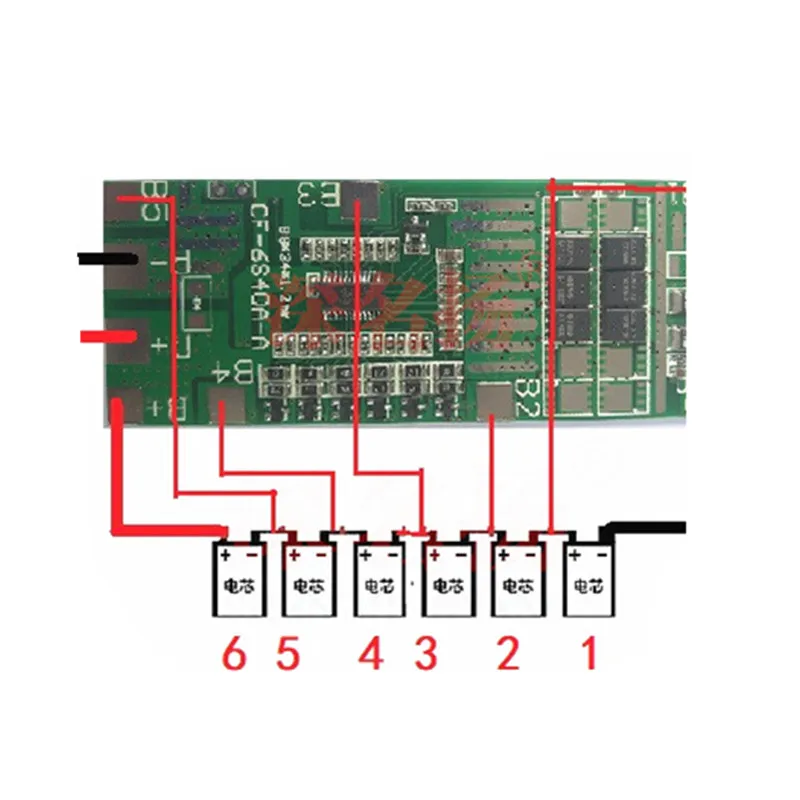 6S 40A 22V24V BMS плата/плата защиты литиевой батареи с сбалансированными электроинструментами солнечное освещение интегрированная BMS