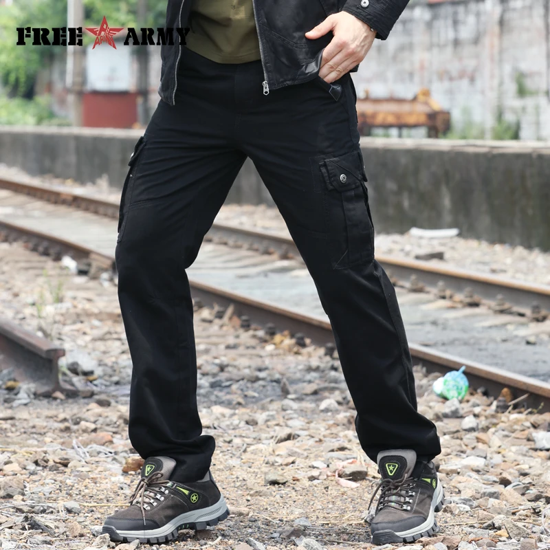 Plus Size Casual Men Pants Black European Style American