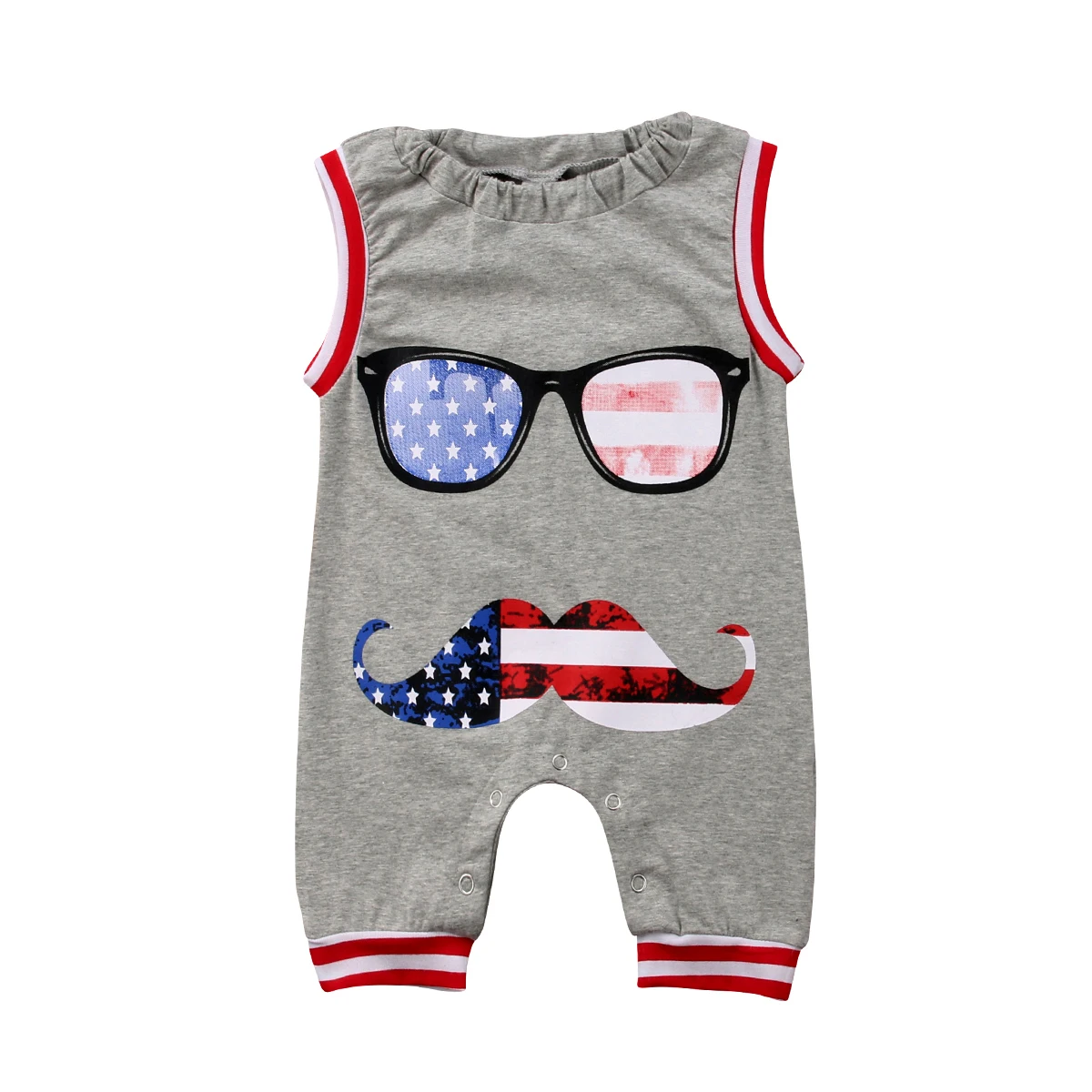 

New Fourth of July Infant Kids Clothing Baby Boys Cotton Romper Jumpsuit Cute Sleeveless Clothes Sunsuit Outfits 0-24M
