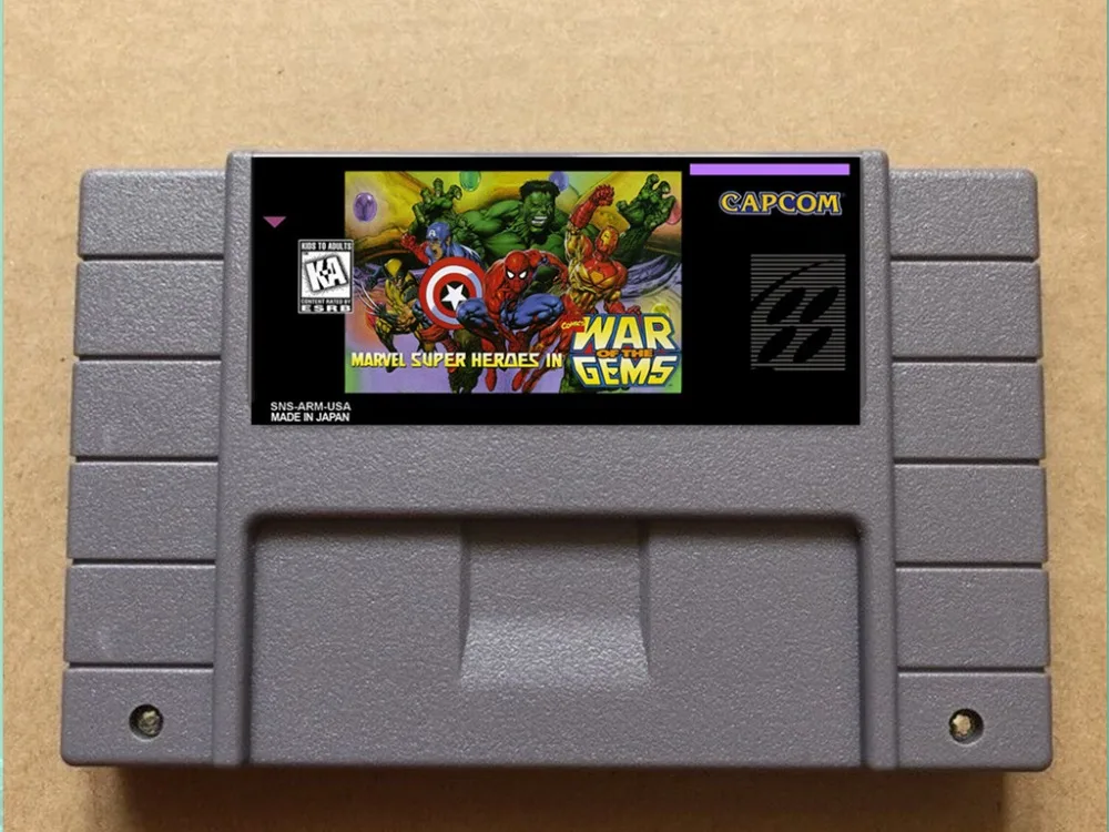 

Marvel Super Heroes in War of the Gems USA-NTSC version 16 bit 46 pins video games !