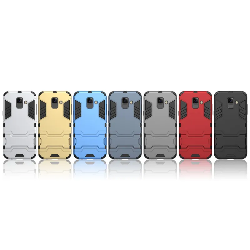 Slim Hard PC+Soft Silicone TPU Rugged Rubber Kickstand Armor Back Case For SAMSUNG Galaxy A6 A6 Plus 2018 Shockproof Cover Capa (34)