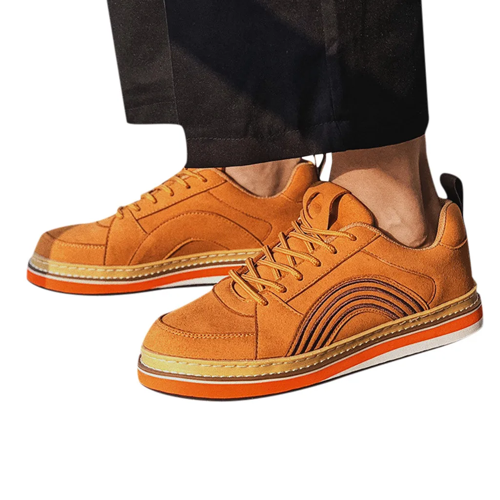 KANCOOLD/мужские вулканизированные туфли; дышащие простые мужские туфли на платформе со шнуровкой; удобная легкая мужская обувь; большие размеры; Прямая ; 7119