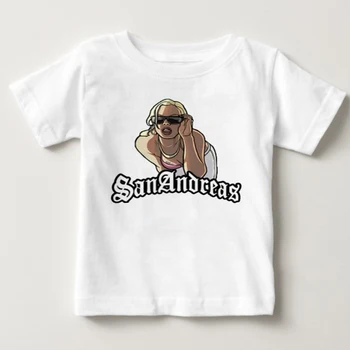 

2-14 Years kids Clothes 2020 summer Baby Boy t shirt GTA 5 print T shirt Top Children Girl Grand Theft Auto 5 cartoon T Shirt