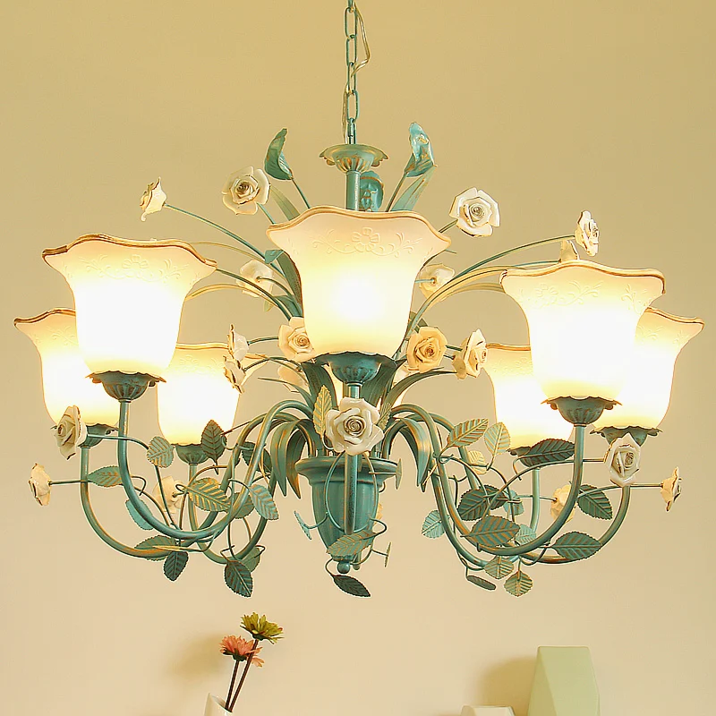 Aliexpress 2018 New Blue Crystal Chandelier Living Room Blue Idyllic Style Crystal Chandelier Lighting Nordic Retro Living Room For Chandeliers Children S Bedroom
