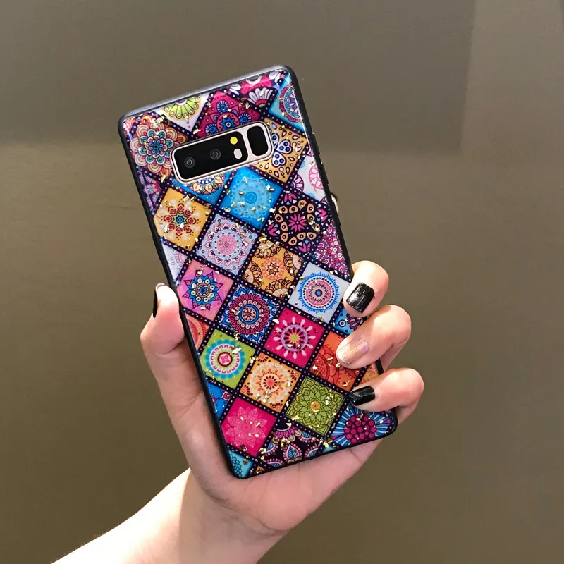 For-Samsung-Note9-8-Case-Mandala-Flower-Phone-Cover-for-Samsung-S10-S9-Plus-Epoxy-Gold (4)