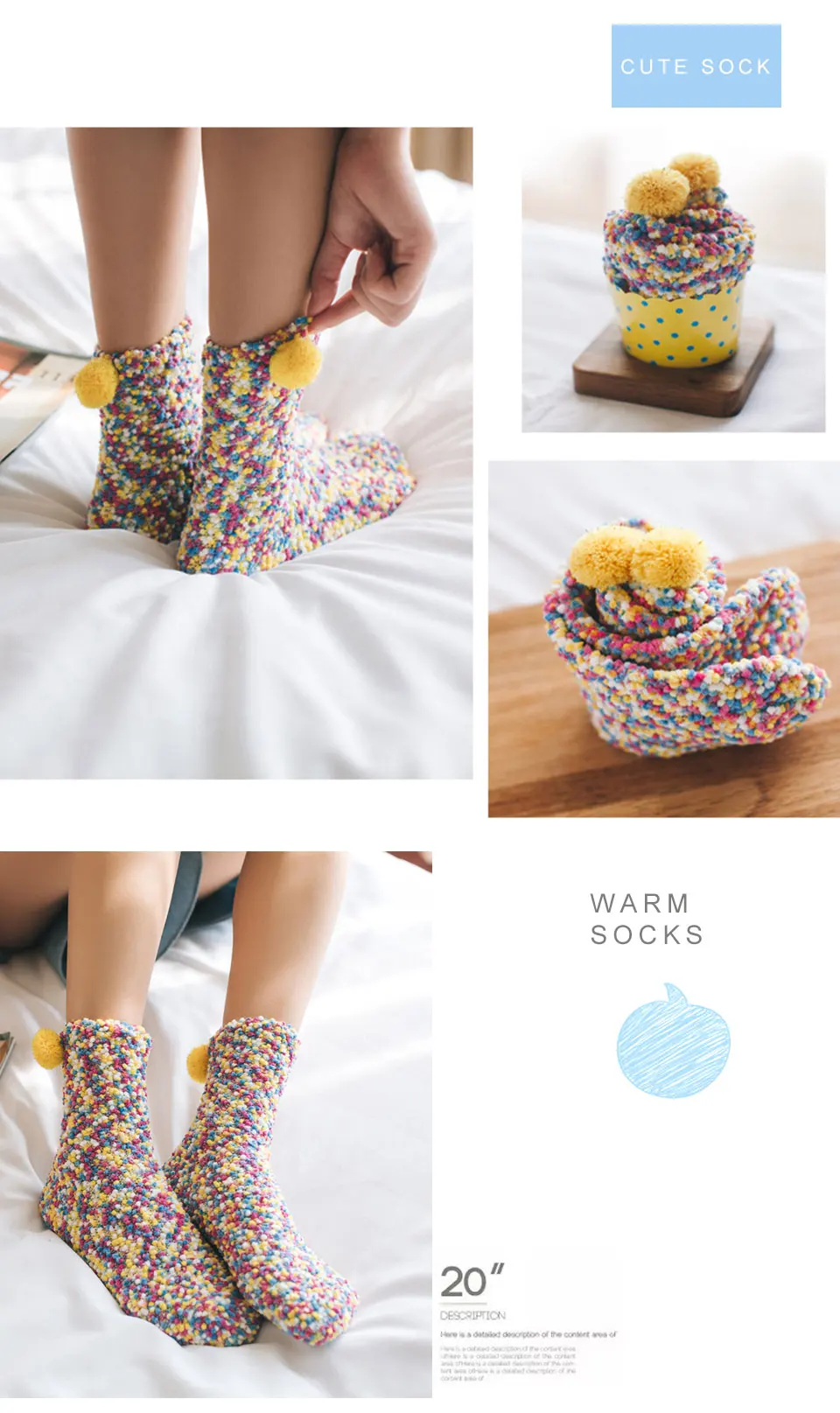 Thickening Keep Warm socks Women Lovely Plush Sleep Ladies Funny Cute Socks Hosiery Winter kawaii Boat Sock Winter Soft Home (10)