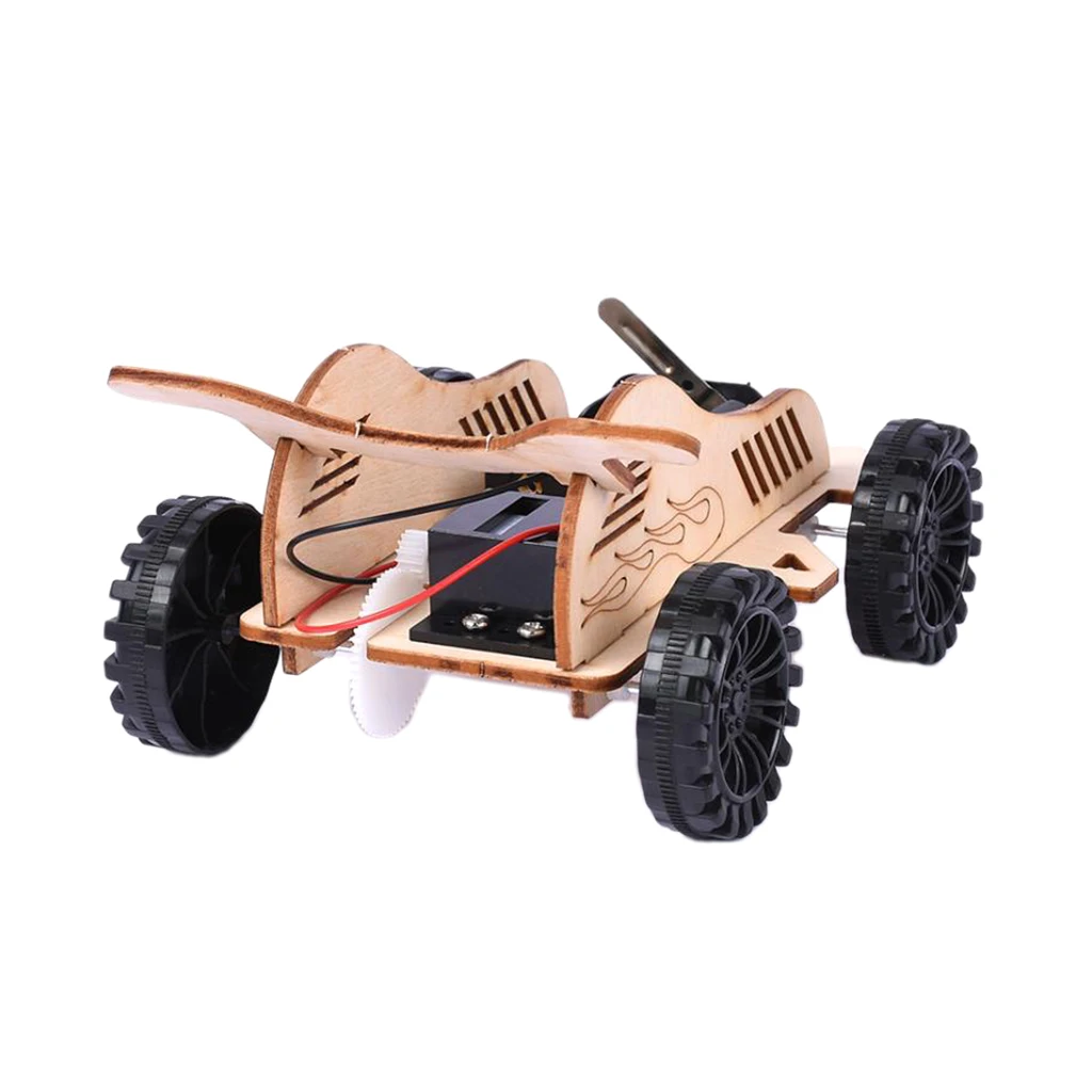 Wooden DIY Educational Science Go-kart Car Toy Experiment Kits for Kids Children Students Teacher Teaching Aids