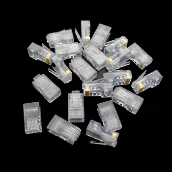 

Wholesale 100PCS RJ45 RJ-45 CAT6 8P8C Ethernet Network Modular Plug LAN Cable Non-shielded Adapter Connector Head Plug