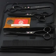 3 шт. профессиональные 7,0 дюймов Премиум острый край собака уход за питомцем ножницы для резки+ изогнутые+ истончение ножницы+ стальная расческа