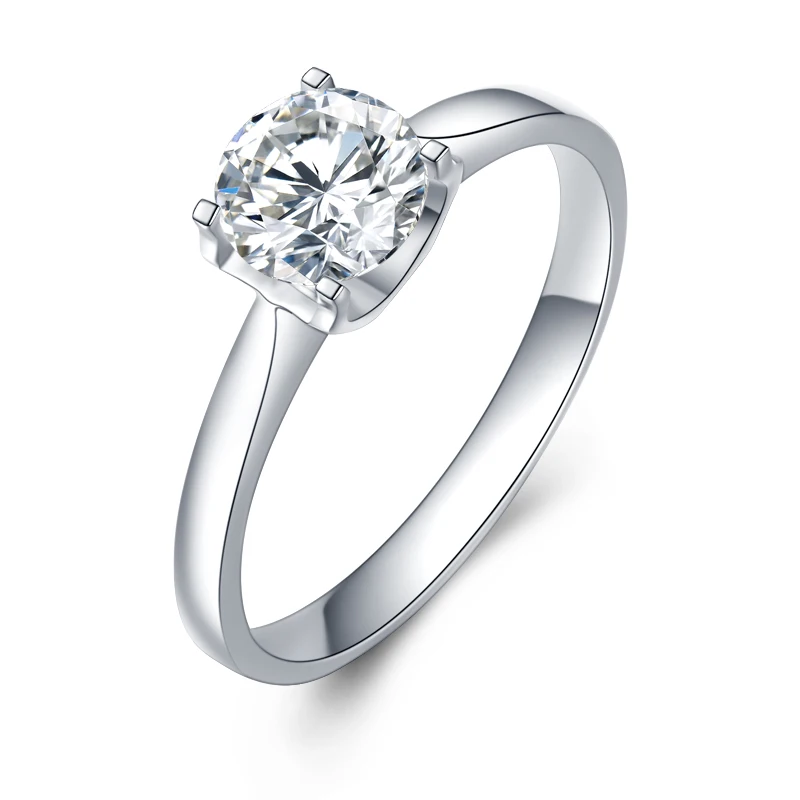 JIASHUNTAI Soild 14K белое 1Ct кольцо с алмазом Moissanite кольца 585 золотые свадебные для женщин