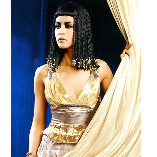 ファッション合成かつら黒人女性かぎ針編み三つ編みヘアスタイル長い黒ロールコスプレエジプト女王ラスタ黒fullcap Synthetic Wigs Wigs For Blackswigs For Black Women Aliexpress