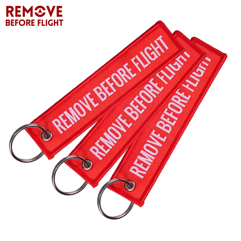 Remove Before Flight Geweven Sleutelhanger Speciale Bagagelabel Label Rode Ketting Sleutelhanger Voor Luchtvaart Geschenken Oem Sleutelhanger Mode-sieraden