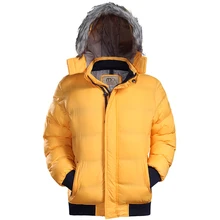 men down jacket 2017 winter/autumn male fur collar hooded warm parka casual wool cotton Solid coat outerwear clothing