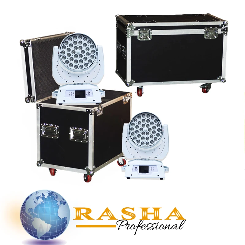 

(Pack of 2 with case)Rasha Hex Kaboom 648 LED Moving Head Wash Light 36*18W Zoom LED Moving Head Light Stage Moving Head Light