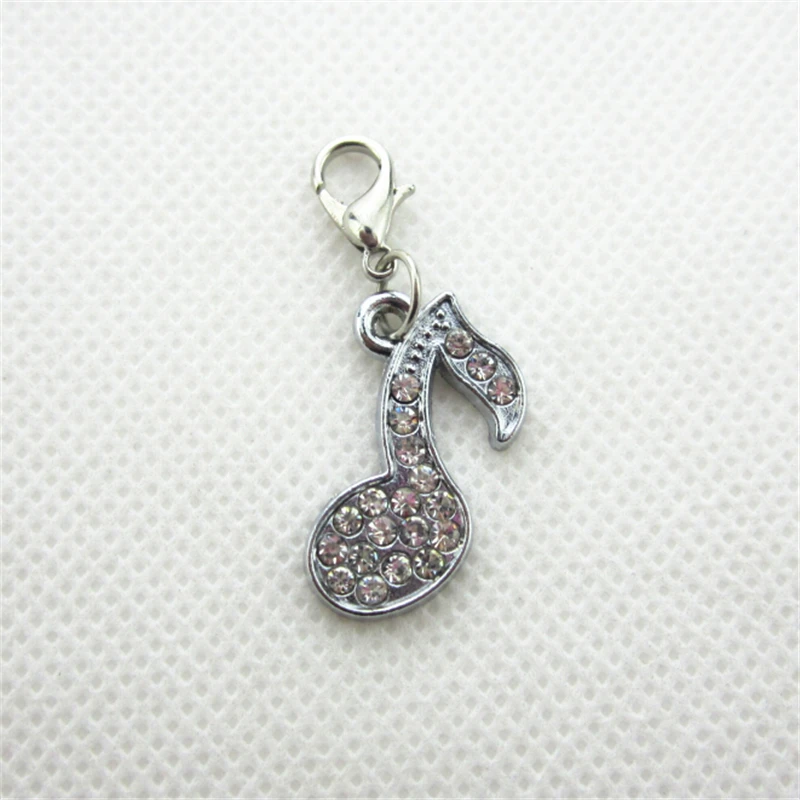 

20 шт. хрустальные подвески в виде музыкальной ноты, подвески с застежкой-карабином, ювелирные изделия «сделай сам», аксессуары для браслетов, подвесные Подвески