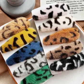 

1 PC Fashion WomenVintage Leopard Plush Hair Clip Hair Band Barrette Hairpin Accessories Beauty Styling Tools Barrette Clip