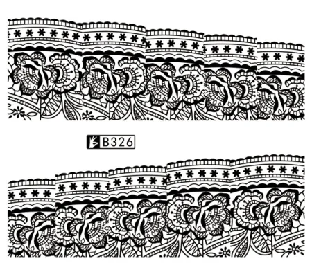 48 дизайнов, переводные наклейки для ногтей с цветами и водой, черная/белая Красивая фольга для обертывания, Переводные картинки, Временные татуировки, водяные знаки, B313-336