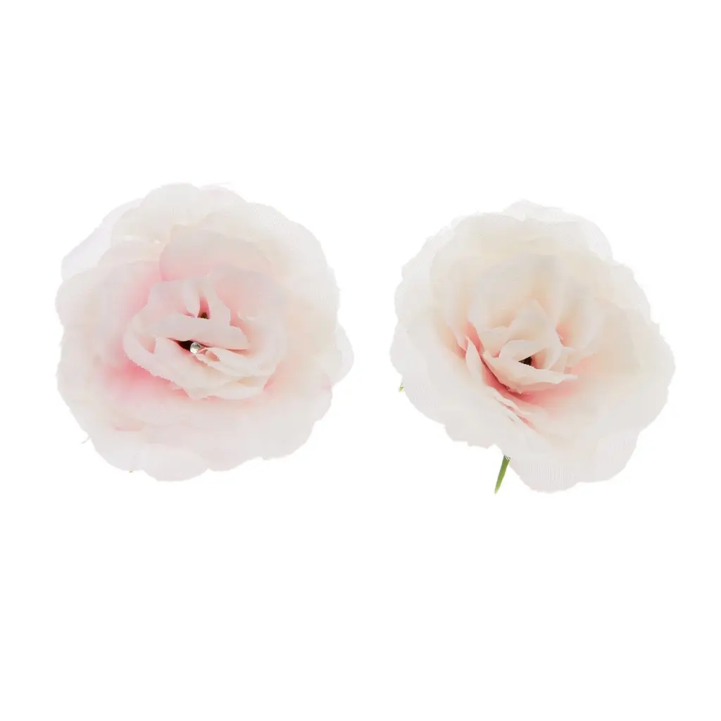 50pcs Artificial Silk Rose Flower Heads Bulk Wedding Party Decor Pink White