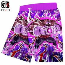 OGKB, Мультяшные шорты, Новое поступление, мужские, Dragon Ball Z, с 3d принтом, пляжные шорты, мужские, для фитнеса, тренажерного зала, повседневные штаны, Прямая поставка