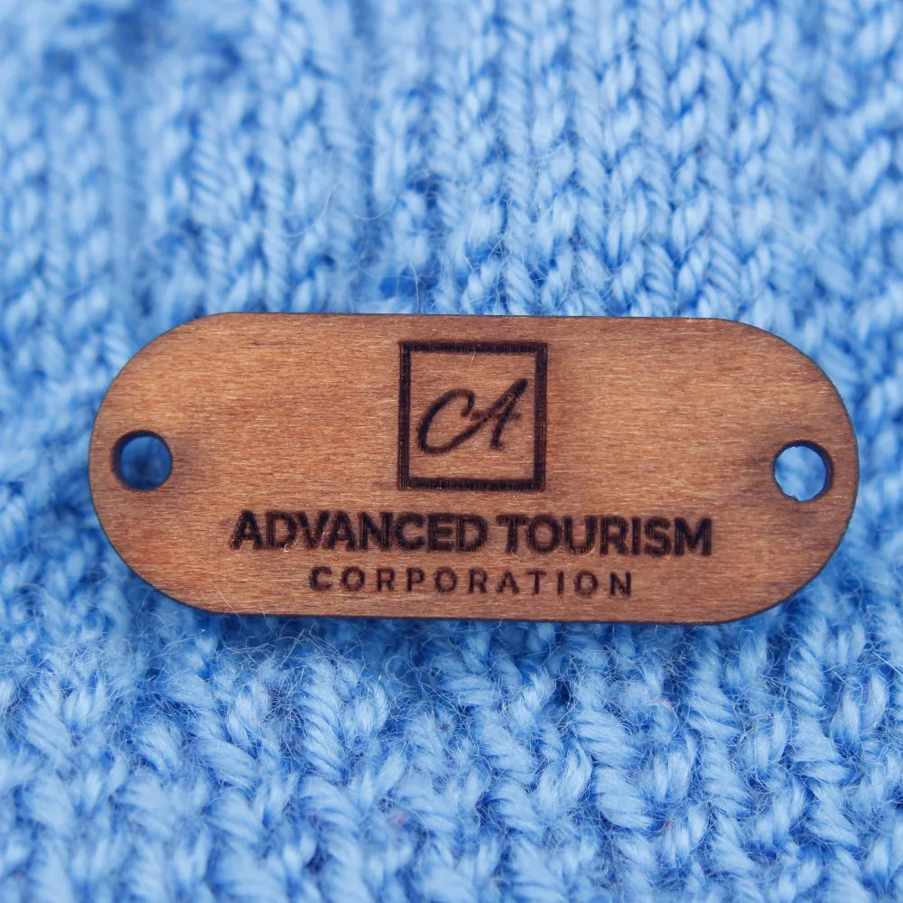 

Product labels, custom garment labels, engraved wooden , knitting , crochet , logo , branding (WDBQ11)