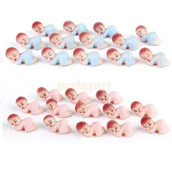 

100pc Mini Sleeping Baby Boy Girl Baby Shower Party Decor Favors Blue & Pink