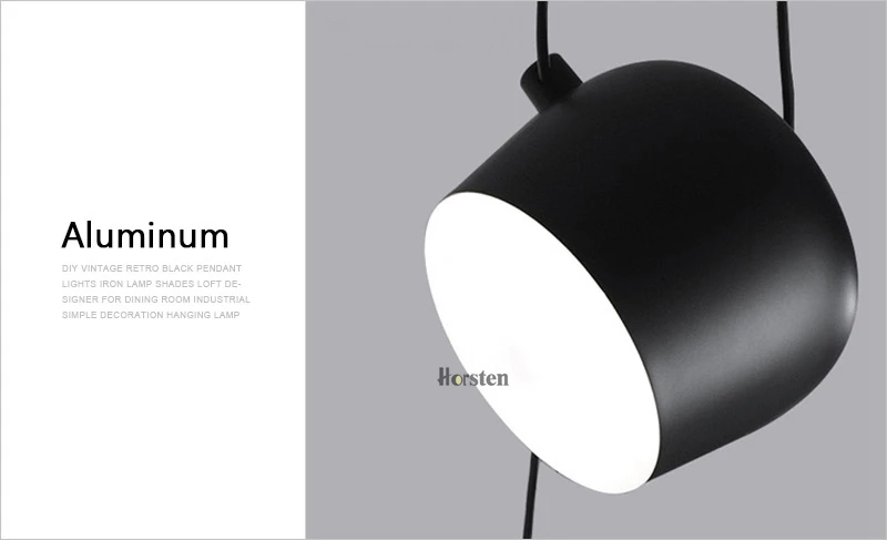 Horsten Nordic Art Decoration DIY Pendant Lights Black White Creative Aluminum Pendant Lamp For Dining Living Room Restaurant Bar (9)