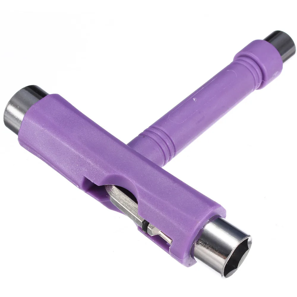 

NEW ARRIVAL Purple Roller Skate Skateboard Scooter Longboard 5-Way T Skate Board ATB Tool+Allen Key