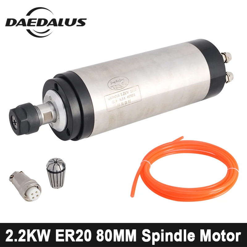 

CNC 2.2KW 80MM Spindle Motor ER20 Collet 110V/220V/380V Water Cooled Spindle With 4pcs Bearings For CNC Milling Machine Tools