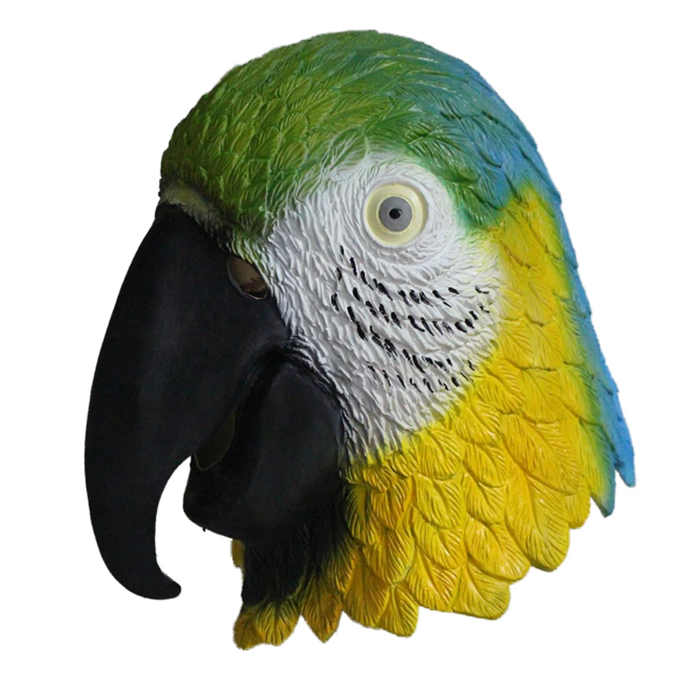 Горячая Косплей резиновая маска животного попугая ворона курица индейка карнавальный костюм голова латексная птица маска для вечерние