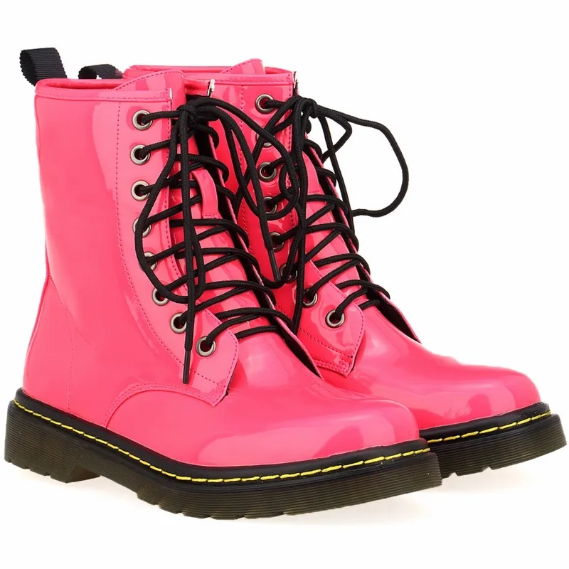 2016 Leather Martins Women Men Boots Motorcycle Military Couples Casual Walking Shoes Winter Femme Bota Chaussure Big Size