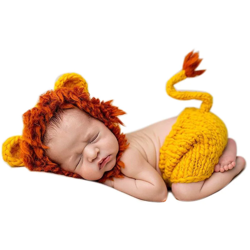 CAMITU Yellow Lion Suit Newborn Baby Photography Props Clothing Baby