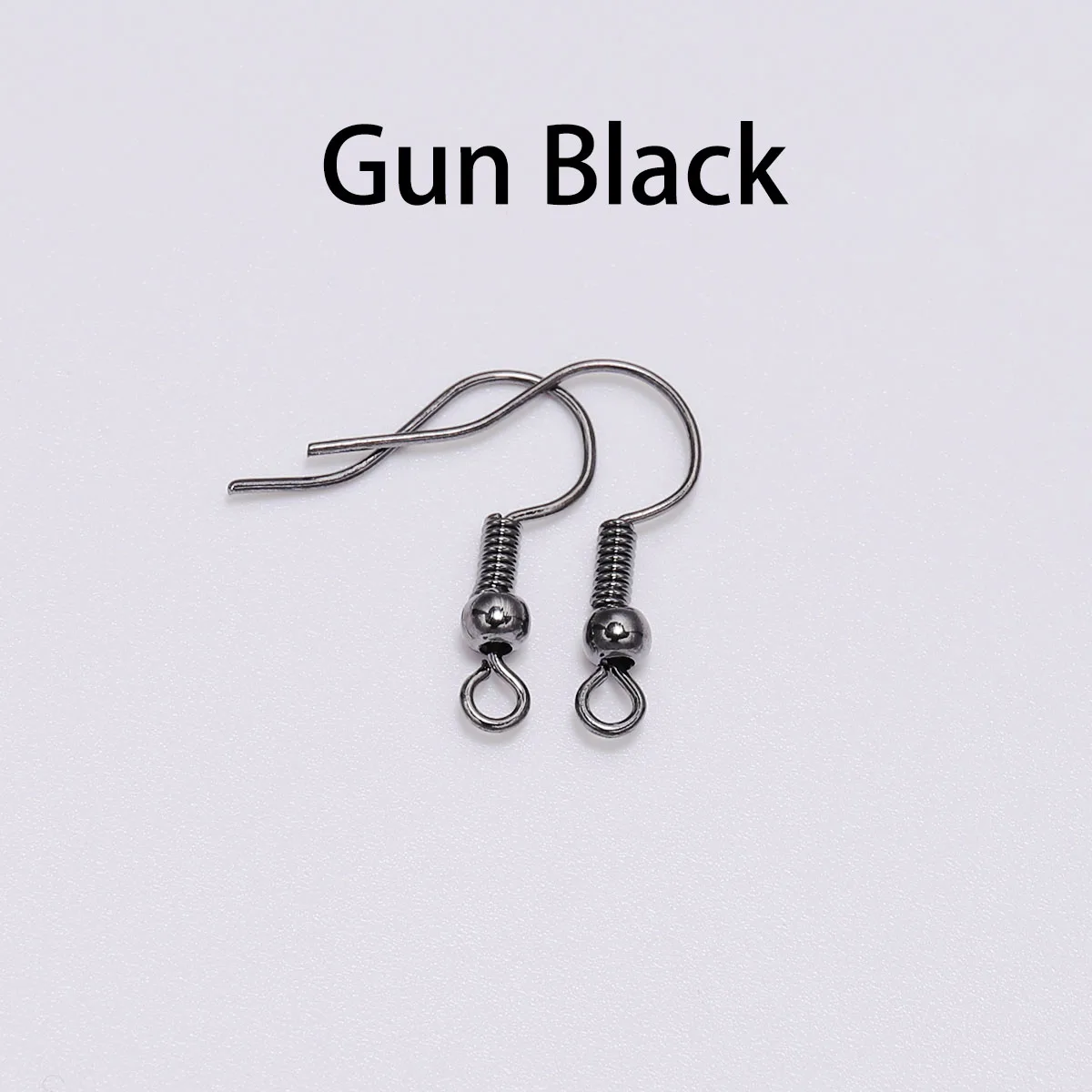 100pcs/lot 20*17mm 10 Color Iron Bead Charms Earring Wires With Ear Hook Earrings Clasp Findings Supplies For Jewelry Making DIY - Цвет: Gun Black