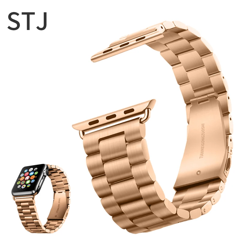 STJ Brand Stainless Steel Strap for Apple Watch Band Series 3/2/1 38mm 42mm Metal Sport Watchband for iwatch series 4 40mm 44mm STJ Brand Stainless Steel Strap for Apple Watch Band Series 3/2/1 38mm 42mm Metal Sport Watchband for iwatch series 4 40mm 44mm