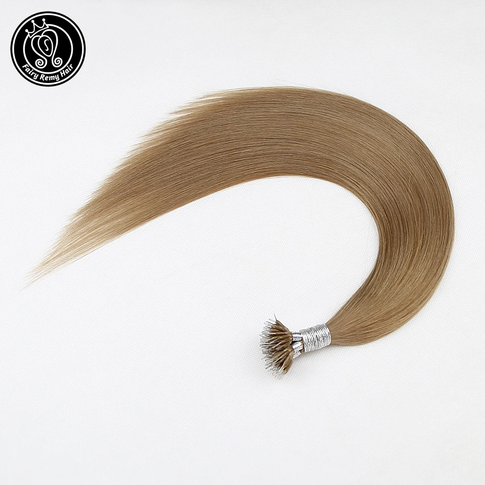 Nano Hair Extensions Keratin Micro Beads Real Remy Hair On Capsule Dark Ash Blonde#18 0.8g/s 40g 16-22 Inch Fairy Remy Hair