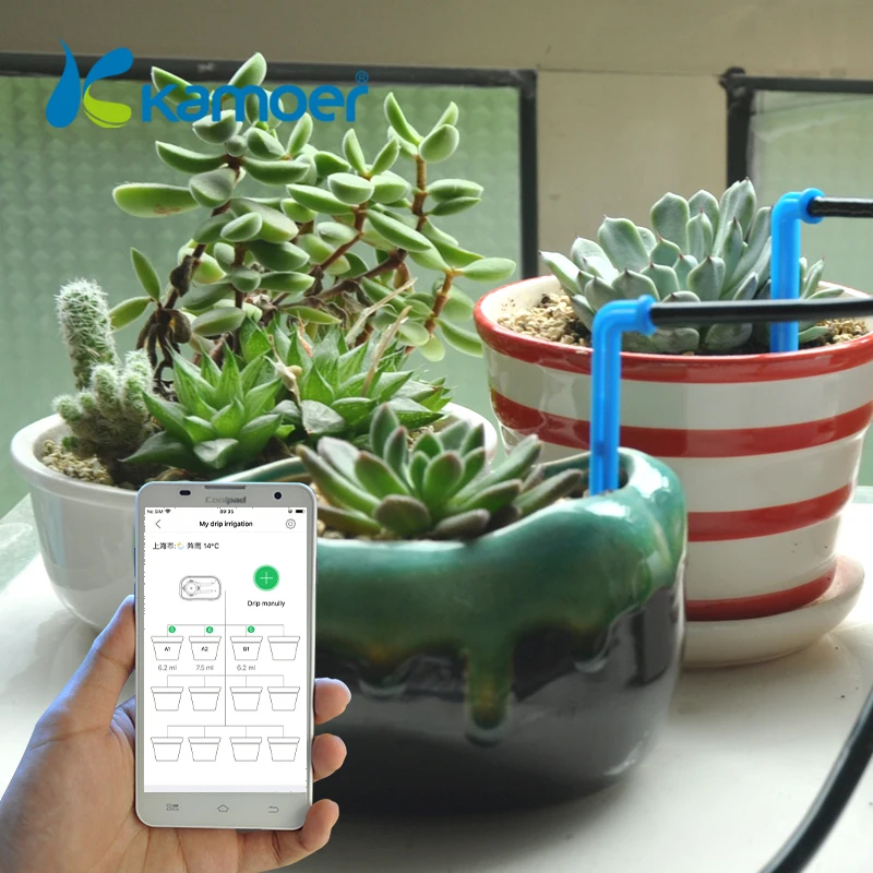 Kamoer Blueteeth control Intelligent garden Automatic watering device Succulents plant Micro Drip Irrigation timer system Kamoer Blueteeth control Intelligent garden Automatic watering device Succulents plant Micro Drip Irrigation timer system