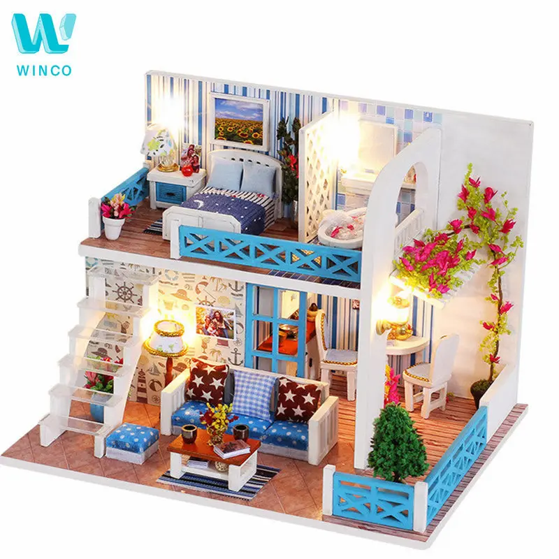 WINCO 3D DIY Miniature Furniture Doll House Kit with Dust Cover Hand Assemble Toys for Children Birthday Creative Gift Dollhouse WINCO 3D DIY Miniature Furniture Doll House Kit with Dust Cover Hand Assemble Toys for Children Birthday Creative Gift Dollhouse