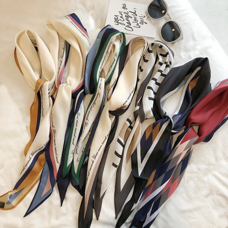 

fashion women scarf cotton smallSilk Scarf Print Hijab Shawl towel hundred professional stewardess small scarf decorative