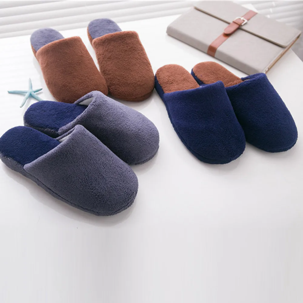 

High quality New Winter Warm Soft Plush Antiskid Indoor Couple Home Slippers