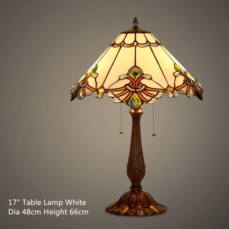 Настольная лампа с витражным стеклом в стиле барокко, прикроватная лампа в европейском стиле, винтажный Ретро прикроватный светильник для гостиной, светильники