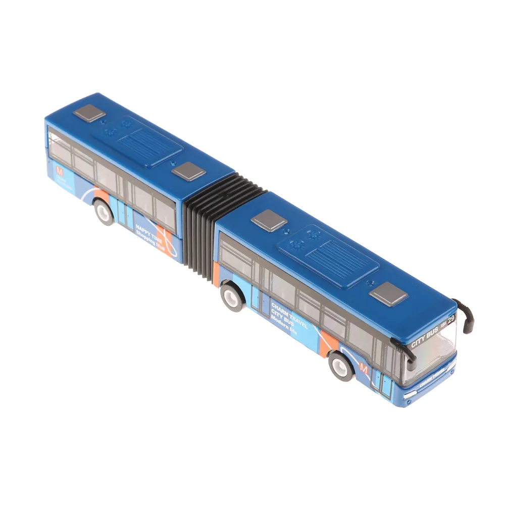 1 шт. синий/красный/зеленый сплав двухдверный городской автобус туристический автобус модель игрушки для детей Детские игрушки - Цвет: Синий