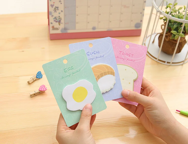 

Kawaii Breakfast sticky notes egg sushi toast Memo Pad Paper Sticker memo boards Label Notepad Gift Stationery Escolar Papelaria