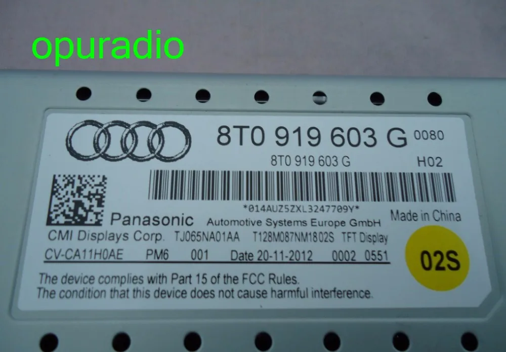 Panasonic 8T0 919 603 G for Audi A4 Q5 LCD display screen''