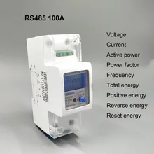 100A 220V 230V 50HZ 60HZ напряжение тока DDS238-2 ZN/S однофазный din-рейку кВтч Ватт час счетчик энергии с RS485 MODBUS-RUT
